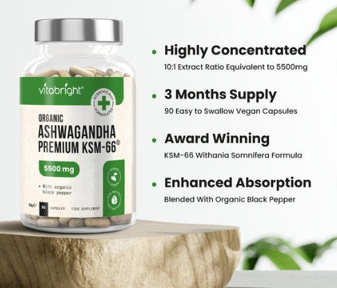 Vitabright Ashwagandha Tablets Organic KSM-66