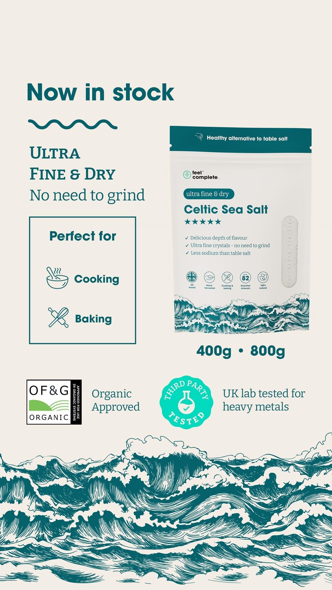 Celtic Sea Salt (ULTRA Fine & Dry) 800g