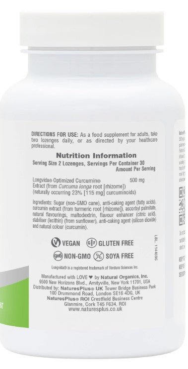 NaturesPlus PRO Curcumin Longvida 500 MG Lozenges