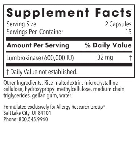 Lumbrokinase Delayed Release 60 Caps