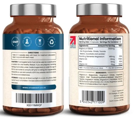 Vitabright Magnesium Complex 6-in-1 Supplement with Zinc