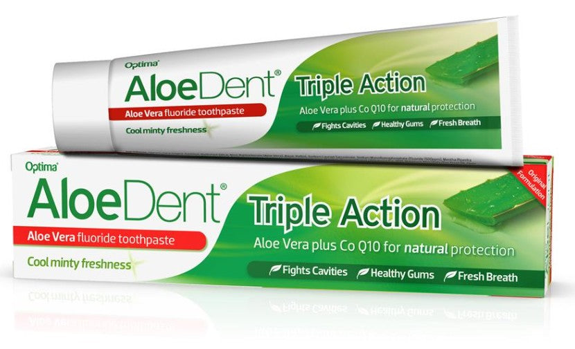 AloeDent® Triple Action fluoride free/with Fluoride toothpaste - 100ml - Health Emporium