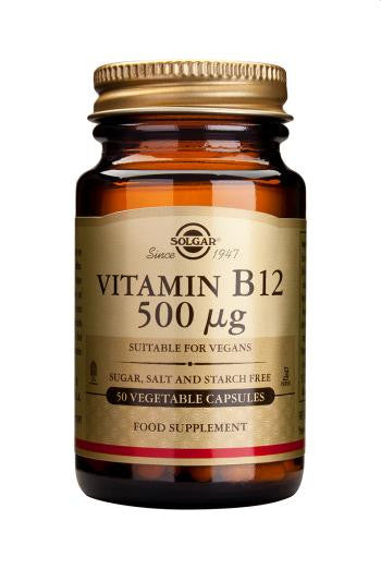 Vitamin B12 500 µg 50 Vegetable Capsules - Health Emporium