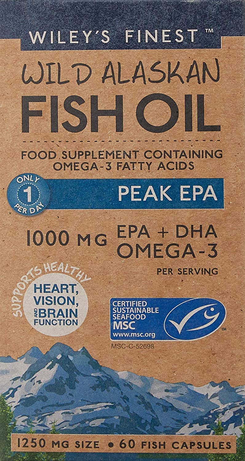 Aceite de pescado salvaje de Alaska de Wiley 20% de descuento en el precio