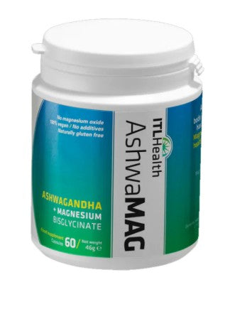 ITL AshwaMAG Magnesium Bisglycinate with Sensoril® Ashwagandha 60 Capsules