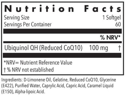 CoQH-CF X 60 Capsules Ubiquinol CoQ10 100mg Supplement