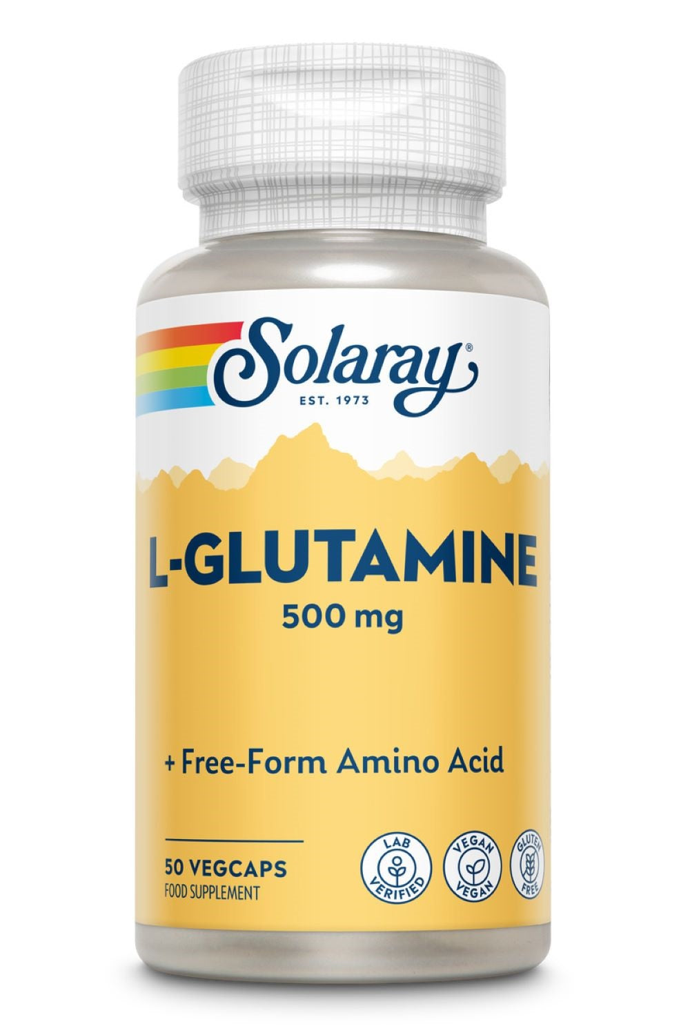 Solaray postać wolna od l-glutaminy -500mg, 50 kapsułek