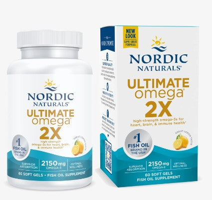 Nordic Naturals, Ultimate Omega 2X, Lămâie, 1.075 mg, 60 capsule moi