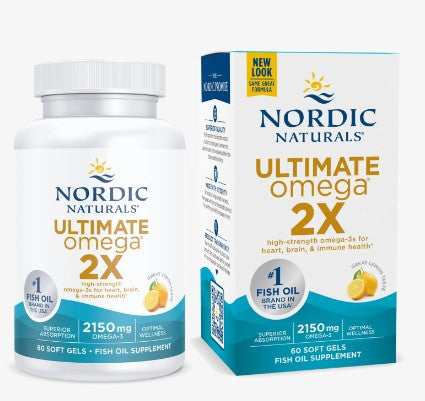 Nordic Naturals, Ultimate Omega 2X, Lemon, 1,075 mg, 60 Softgels