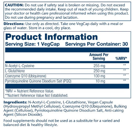 Pqq coq10 glutatione nac 30 veg caps