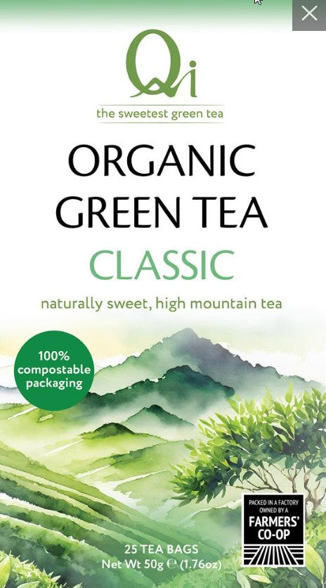 Organic Fairtrade Green Tea 25 Tea bags / 50g