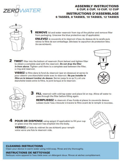 Culligan ZeroWater 10-Cup/2.3 Lt Jug + Filter and TDS Meter - Health Emporium