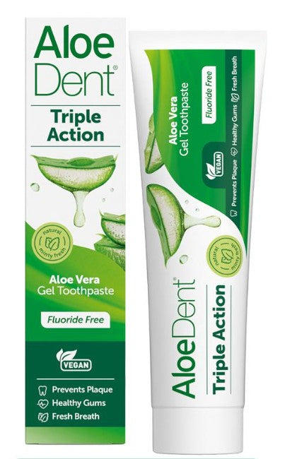 AloeDent® Triple Action fluoride free/with Fluoride toothpaste - 100ml - Health Emporium