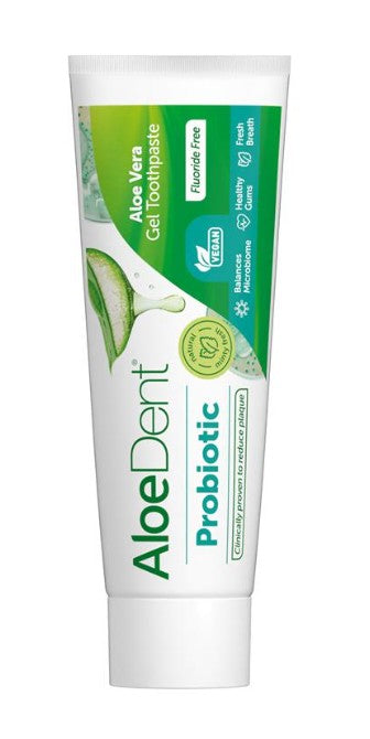 Aloe Dent Probiotic Aloe Vera Gel Toothpaste Fluoride Free 75ml