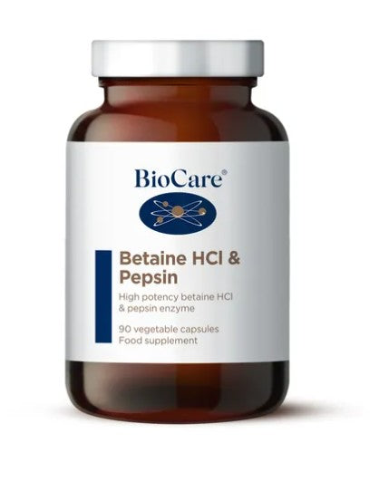 Betaine HCl &amp; Pepsin 90 Capsules - Health Emporium