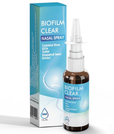 BioFilm Clear Nasal Spray with Xylitol, EDTA, Colloidal Silver &amp; GSE (1 fl. oz / 30mL) 250 Sprays