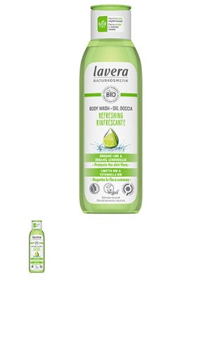 Гель для душа Lavera - Счастливая свежесть - Органический лайм и органический лемонграсс - 200 мл