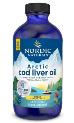 Nordic naturals óleo de fígado de bacalhau ártico 1060 mg 8 onças (limão)