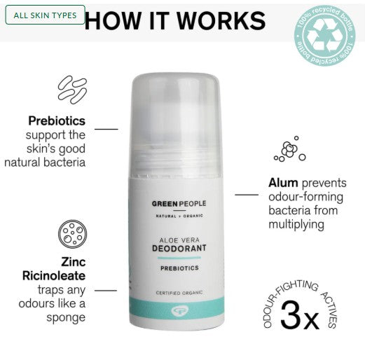 Green People Aloe Vera and Prebiotic Deodorant 75ml - Health Emporium