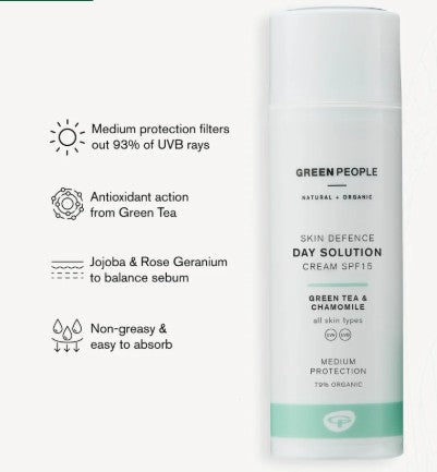 Green people Day solution SPF15 green tea &amp; chamomile