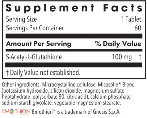 Acetyl-Glutathione x 60 Tablets - Health Emporium