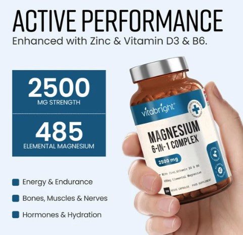 Vitabright Magnesium Complex 6-in-1 Supplement with Zinc