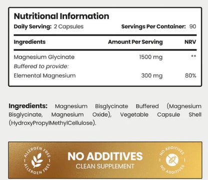 Vitabright Magnesium Glycinate Tablets in Vegan Capsules