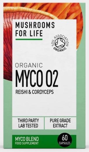 פטריות לחיים אורגניות myco o2 60 כובעים