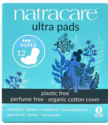 Natracare Organic Cotton Ultra Pads - Super  - 12