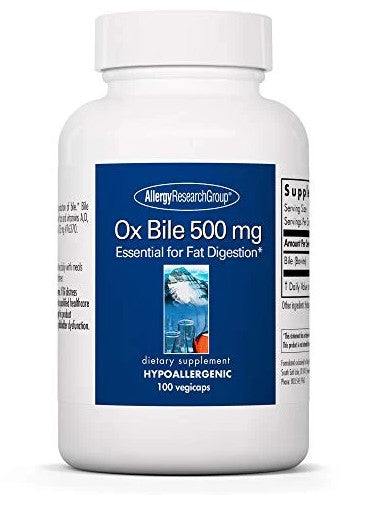 Ox Bile Gallbladder Salts 500mg x 100 Capsules