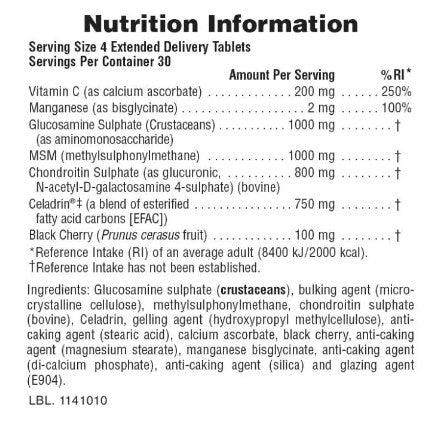 Glucosamina/condroitina/msm ultra rx-joint® triple fuerza 1 20 tabletas