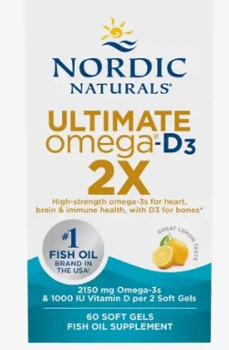 Nordic Naturals, Ultimate Omega 2X D3 60 Soft Gels