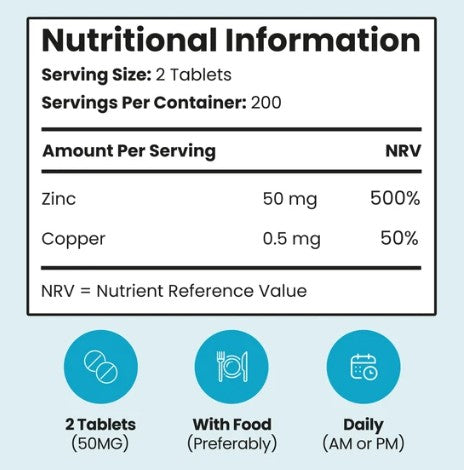 Vitabright Zinc Bisglycinate Tablets with Copper