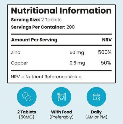 Vitabright Zinc Bisglycinate Tablets with Copper