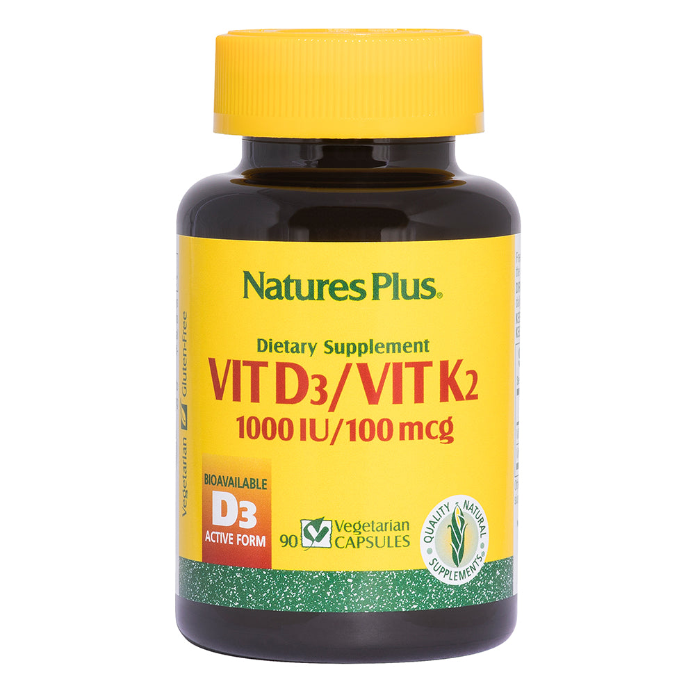 Natures Plus Vitamin D3 1000 IU / Vitamin K2 100 mcg - Health Emporium