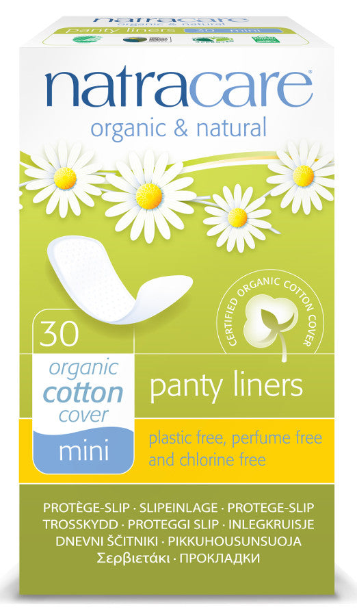 Protetores de calcinha de algodão orgânico Natracare - mini - 30 - empório de saúde