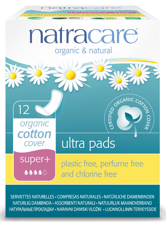 Natracare Organic Cotton Ultra Pads - Super Plus - 12 - Health Emporium