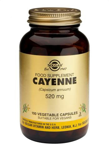 Cayenne 520 mg 100 Vegetable Capsules - Health Emporium