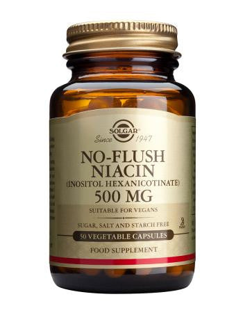 No-Flush Niacin 500 mg (Inositol Hexanicotinate) 50 Vegetable Capsules - Health Emporium