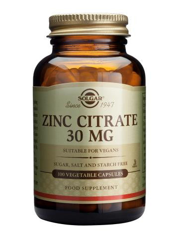 Zinc Citrate 30 mg Vegetable Capsules - Health Emporium