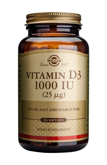 Vitamin D3 1000 IU (25 µg) 250 Softgels - Health Emporium