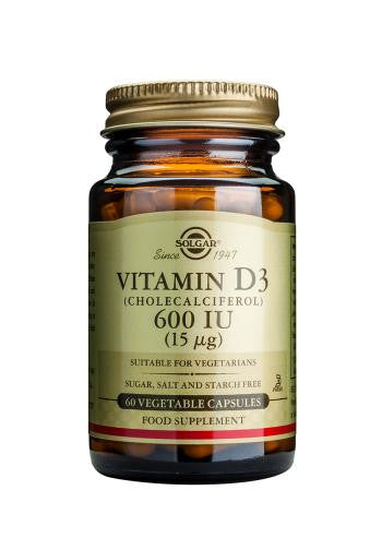Vitamin D3 600 IU (15 åµg) Vegetable Capsules - Health Emporium