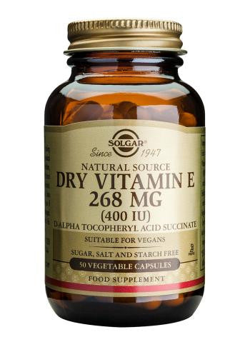 Dry Vitamin E 268 mg (400 IU) 50 Vegetable Capsules - Health Emporium