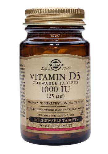 Vitamin D3 1000 IU (25 µg) Chewable Tablets OUT OF STOCK - Health Emporium
