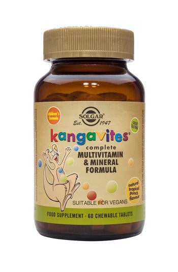 Kangavites(R) Tabletas masticables multivitamínicas y minerales Tropical Punch - Health Emporium