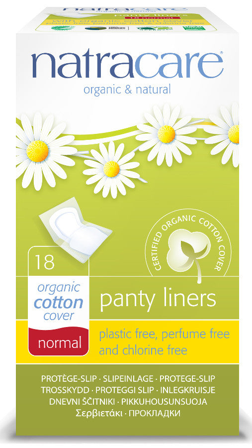 Protetores de calcinha de algodão orgânico Natracare - embalados individualmente - pacote com 18 - Health Emporium