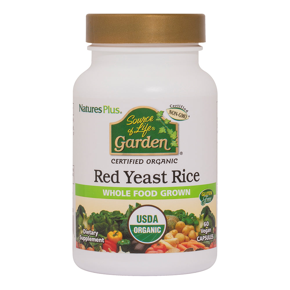 Nature`s Plus Source of Life Garden أرز الخميرة الحمراء العضوية - 60 × 600 ملجم كبسولات - Health Emporium