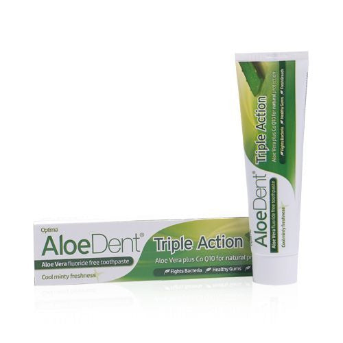 AloeDent® Triple Action fluoride free toothpaste - 100ml - Health Emporium