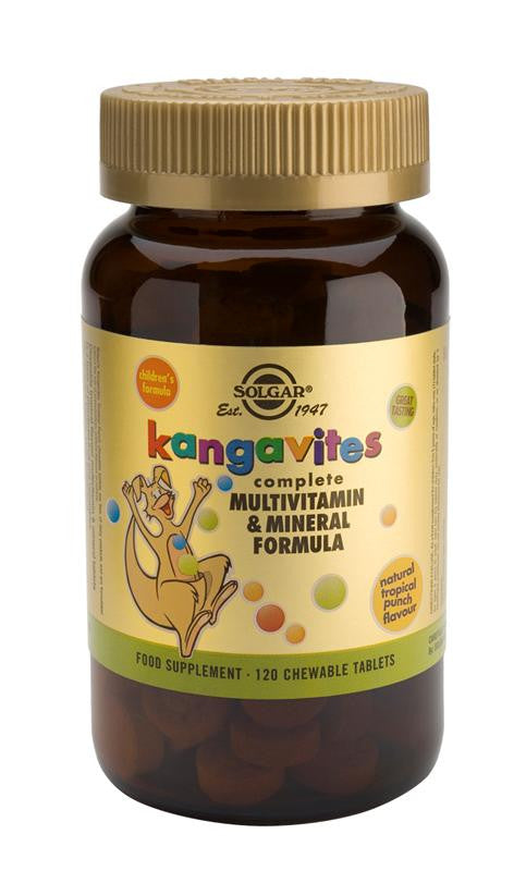 Kangavites(R) Tabletas masticables multivitamínicas y minerales Tropical Punch - Health Emporium