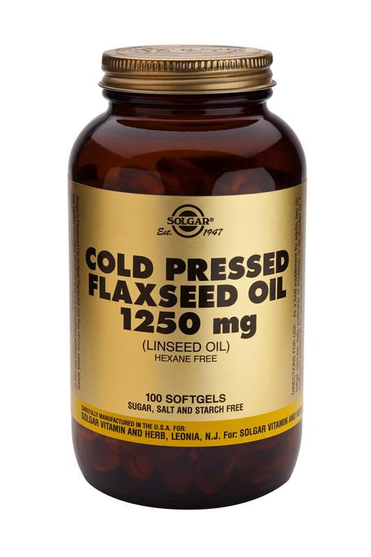 Aceite de linaza prensado en frío 1250 mg 100 cápsulas blandas - Health Emporium